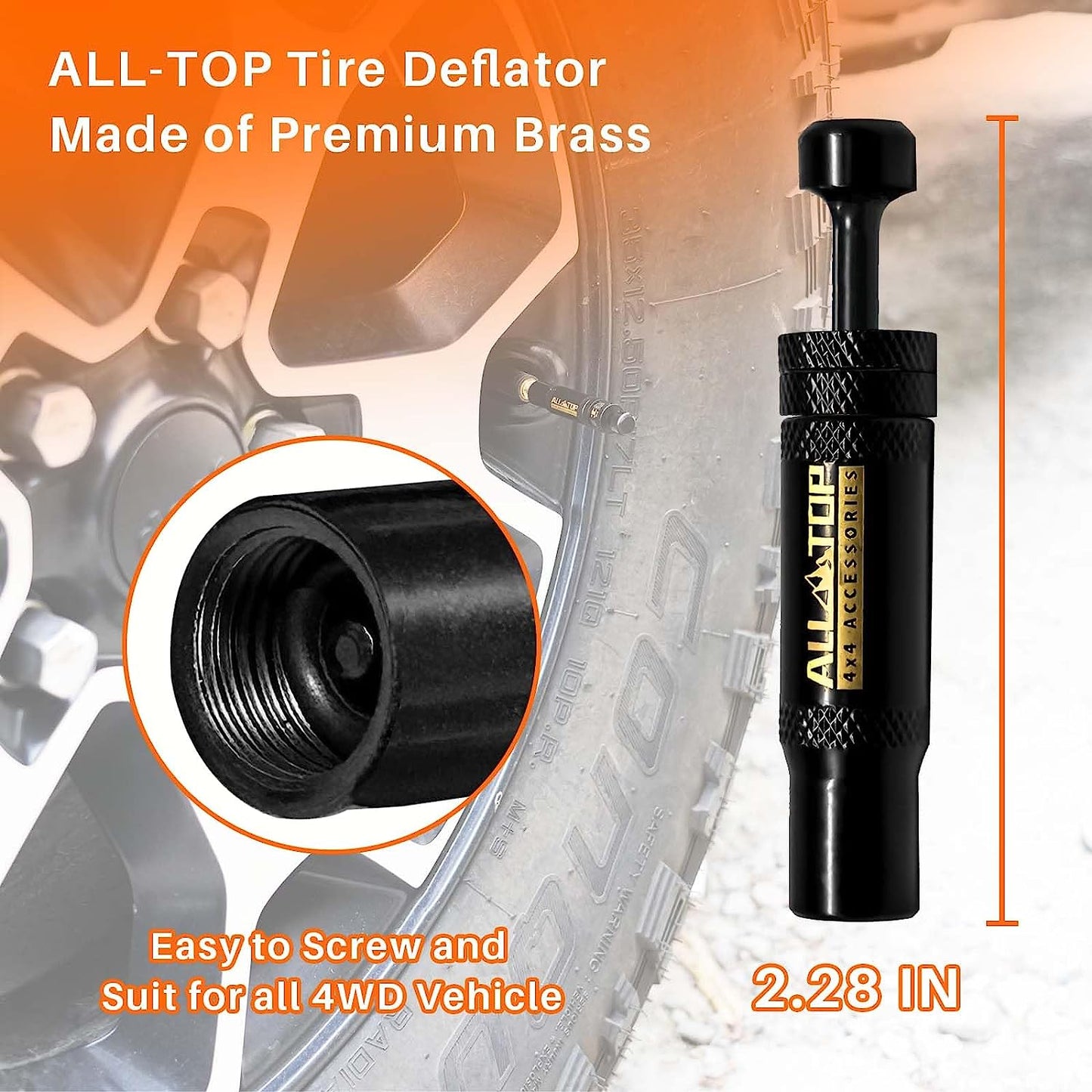TYRE DEFLATORS - ADJUSTABLE AUTO-STOP 10-30 PSI, 4PCS